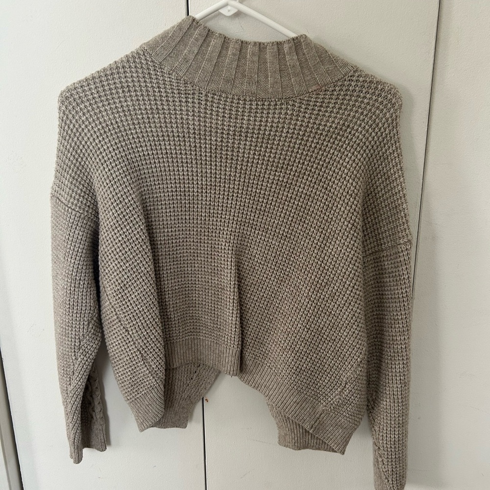 Neutral Cropped Knit Sweater